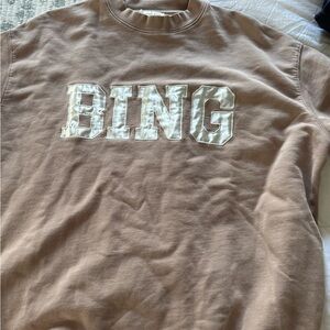 Anine Bing Brown Sweatshirt with Textured BING Design